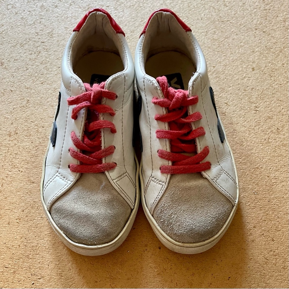 Veja Esplar Low Top Lace Up Sneaker White Blue Leather Youth Girl EU 29 US 311